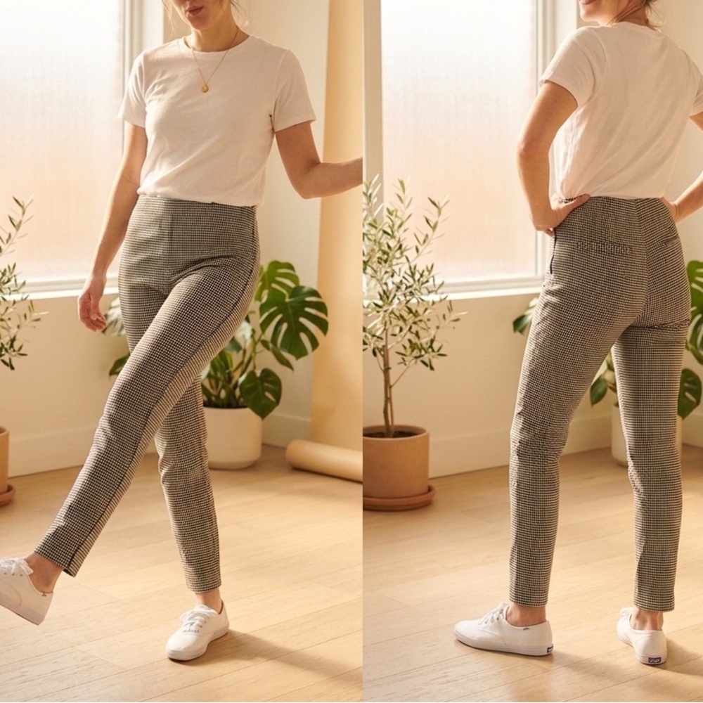 H&M Black & White Checked Ankle Pants